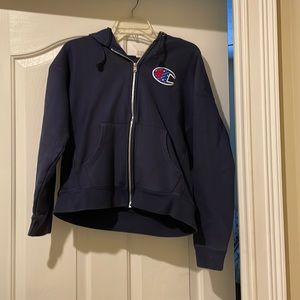 Size Large Navy Blue Champion Zip Up Hoodie